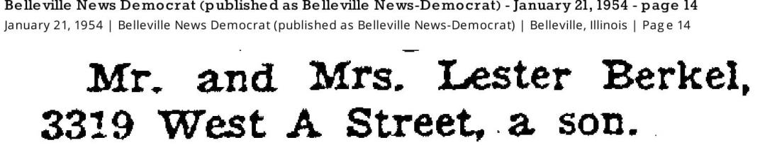 3319 West A St Lester Berkel Child born BND_January_21_1954